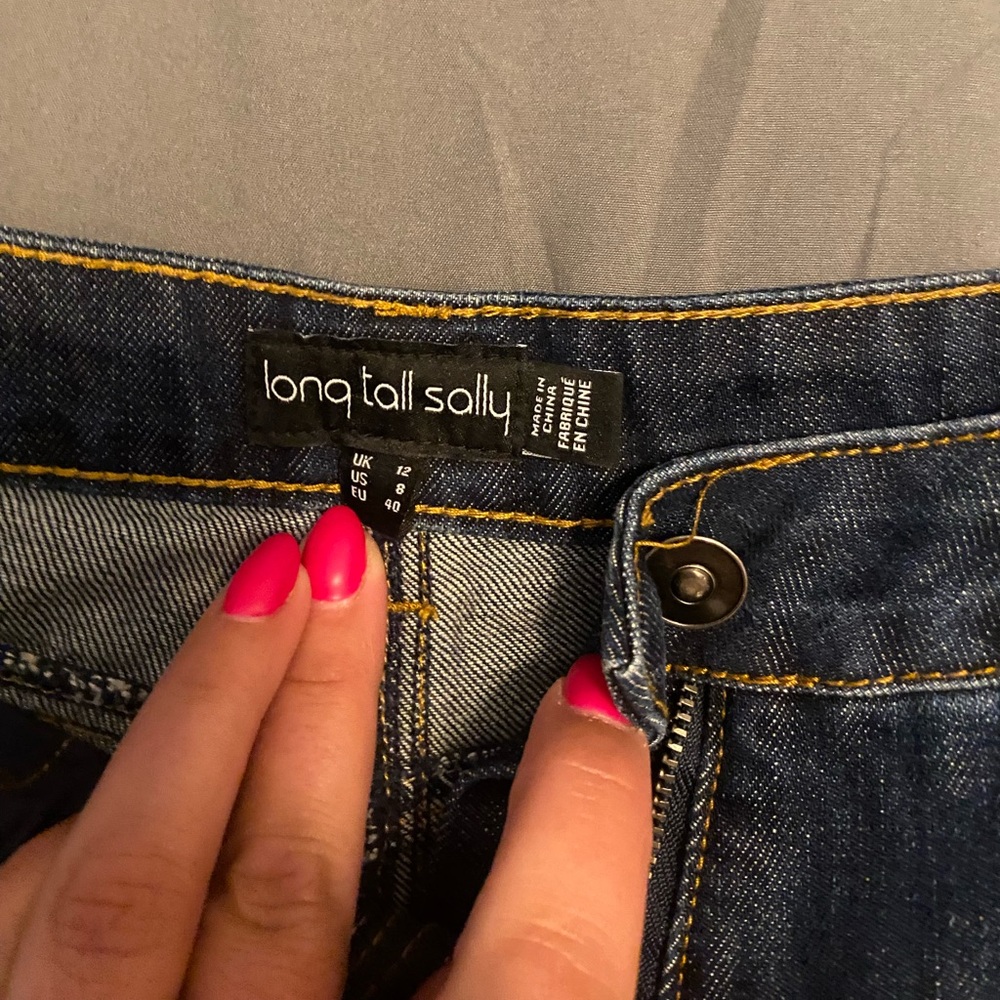 Long Tall Sally Blue Denim Jean Shorts with Classic Stitching